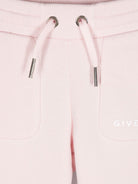 Pantaloni sportivi per neonata Givenchy Kids rosa con stampa sulla gamba - Rubino Kids