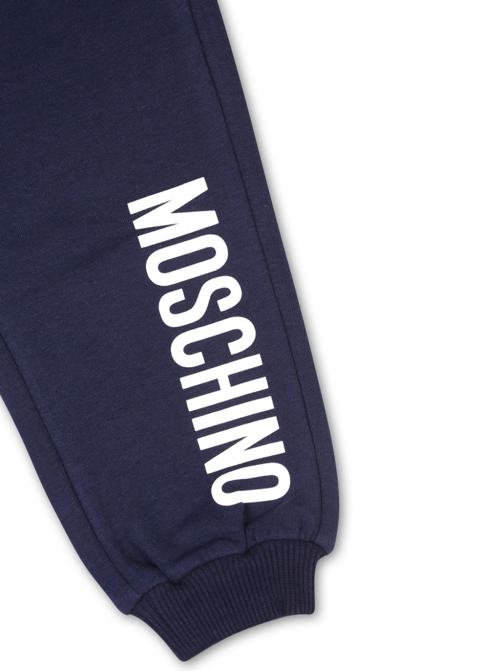 Pantaloni sportivi per neonati Moschino Kids blu con logo sulla gamba - Rubino Kids