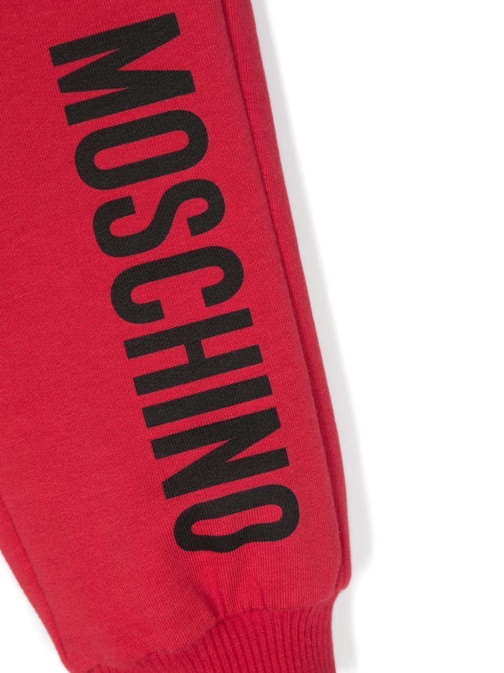 Pantaloni sportivi per neonati Moschino Kids rosso con logo sulla gamba - Rubino Kids