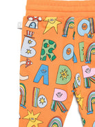 Pantaloni sportivi per neonati Stella McCartney Kids arancione con stampa illustrazione - Rubino Kids