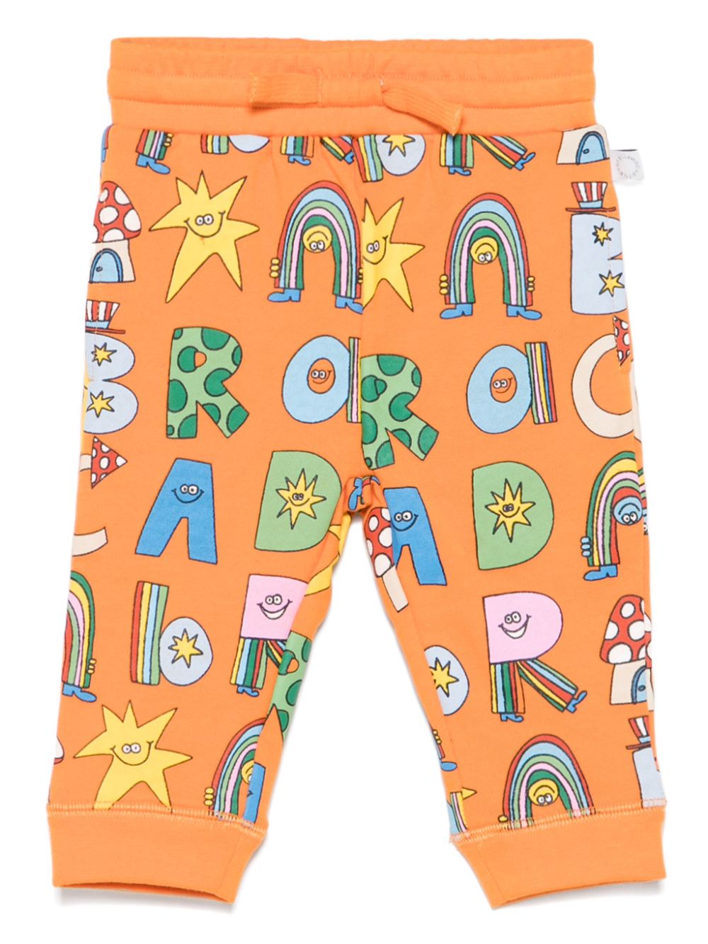 Pantaloni sportivi per neonati Stella McCartney Kids arancione con stampa illustrazione - Rubino Kids