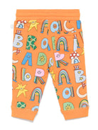 Pantaloni sportivi per neonati Stella McCartney Kids arancione con stampa illustrazione - Rubino Kids