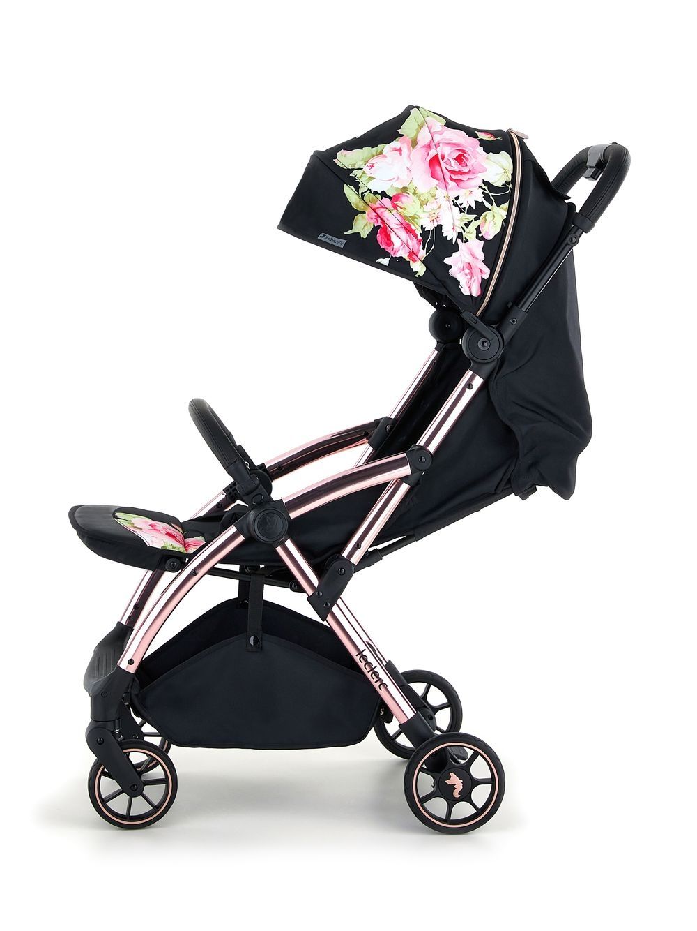 Passeggino nero con stampa floreale - Rubino Kids