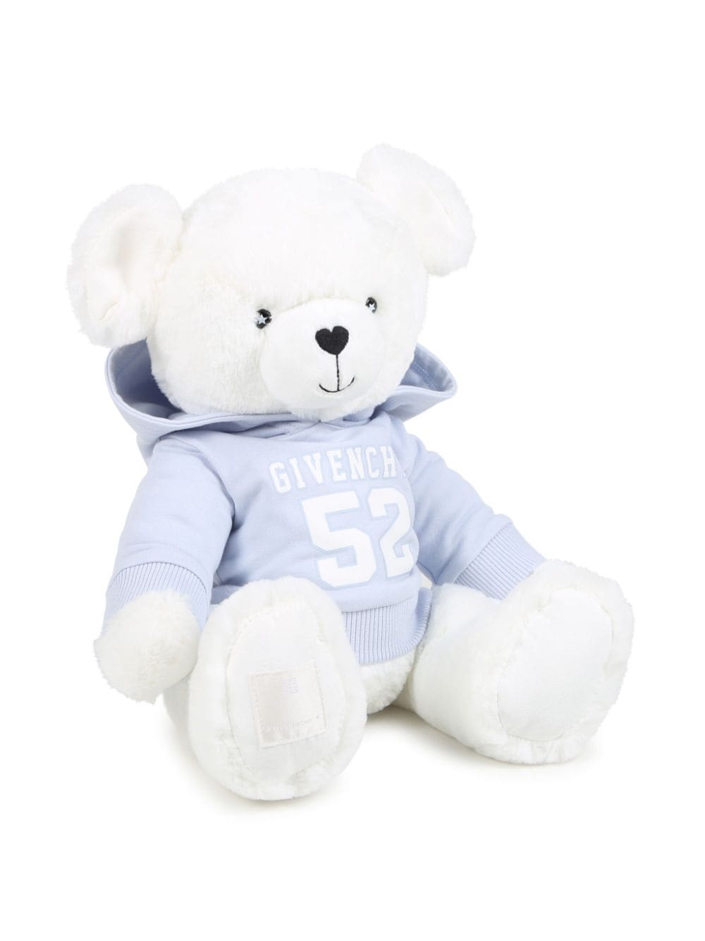 Peluche per neonata Givenchy Kids bianco con felpa azzurro con logo e cappuccio - Rubino Kids