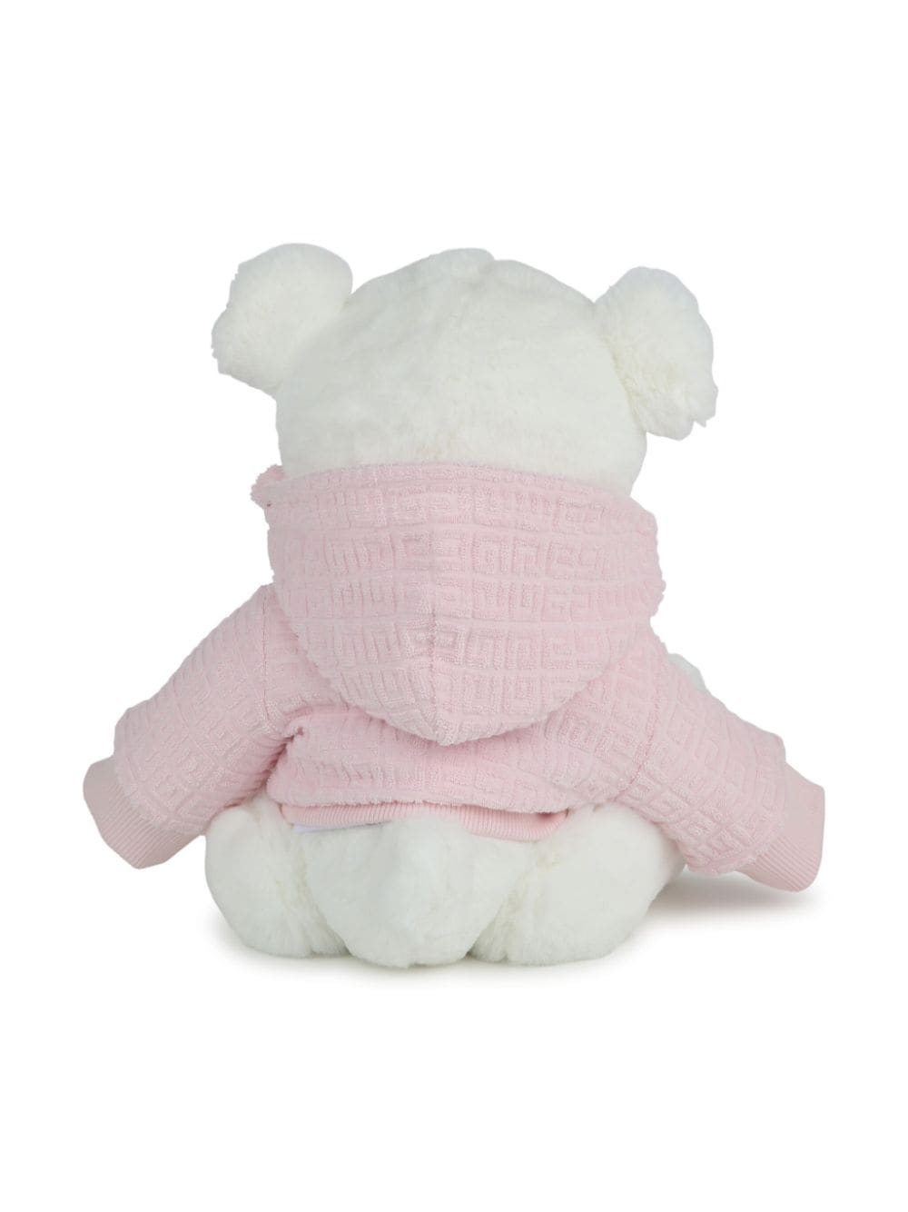 Peluche per neonata Givenchy Kids bianco con felpa rosa con logo e cappuccio - Rubino Kids