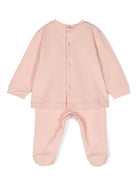 Pigiama con ricamo per neonata Elisabetta Franchi La Mia Bambina rosa con girocollo - Rubino Kids