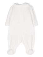 Pigiama con ricamo per neonata Monnalisa bianco con collo con logo - Rubino Kids