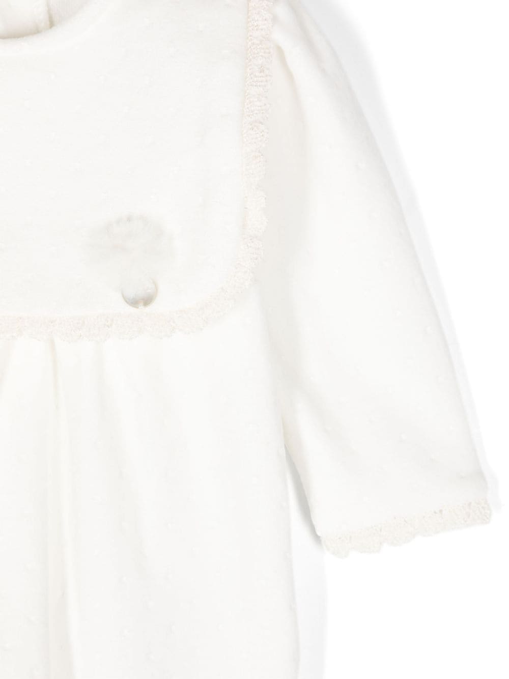 Pigiama con targhetta logo per neonata Paz Rodriguez bianco con fantasia jacquard - Rubino Kids