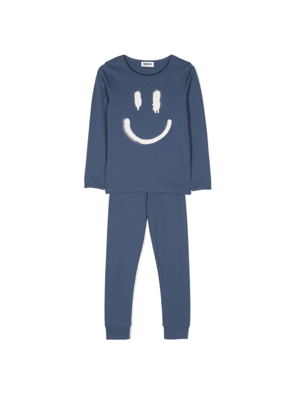 Pigiama Lue con stampa per bambina Molo blu con logo laterale - Rubino Kids