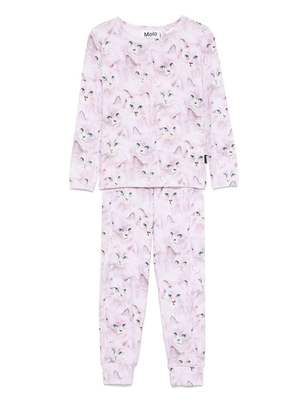 Pigiama per bambina Molo Lue rosa con stampa gatti all - over - Rubino Kids