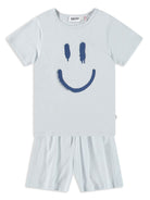 Pigiama per bambino Molo Luvis azzurro con stampa smiley - Rubino Kids