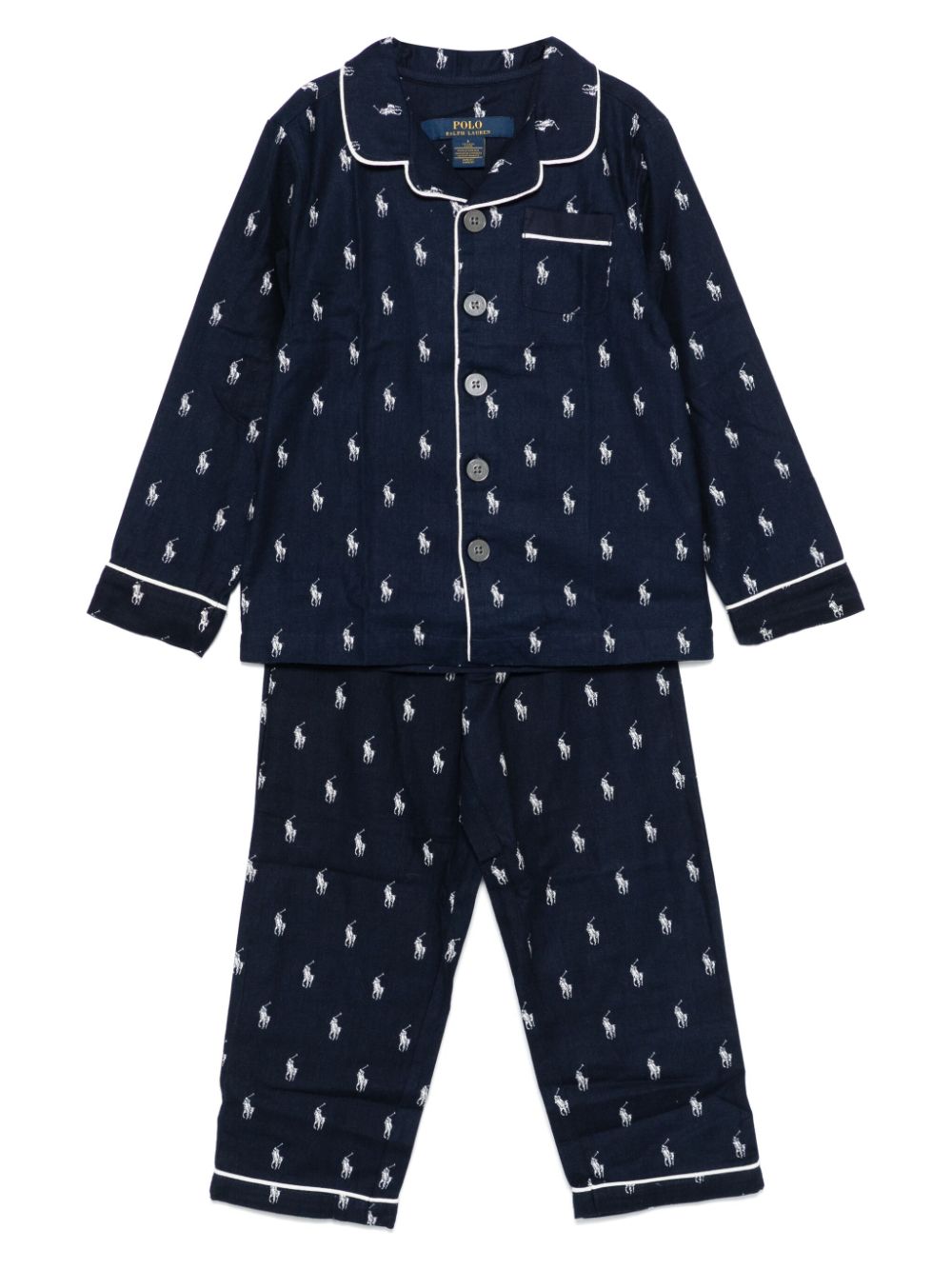 Pigiama per bambino Ralph Lauren Kids blu con motivo Polo Pony - Rubino Kids