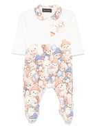 Pigiama per neonata Monnalisa bianco con stampa Teddy Bear - Rubino Kids