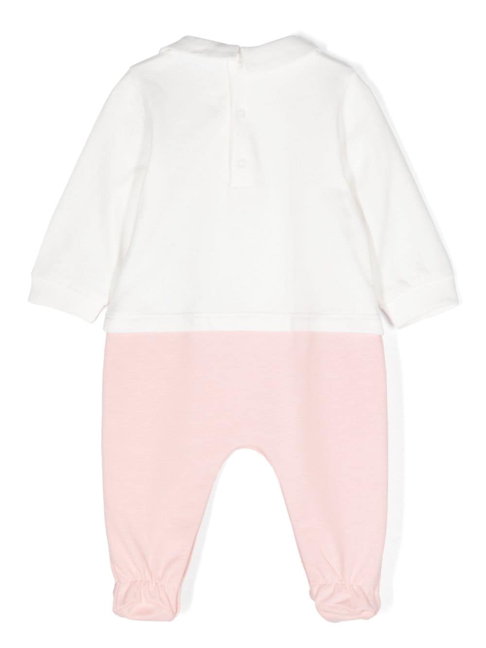 Pigiama per neonata Moschino Kids bianco e rosa con stampa Teddy Bear - Rubino Kids