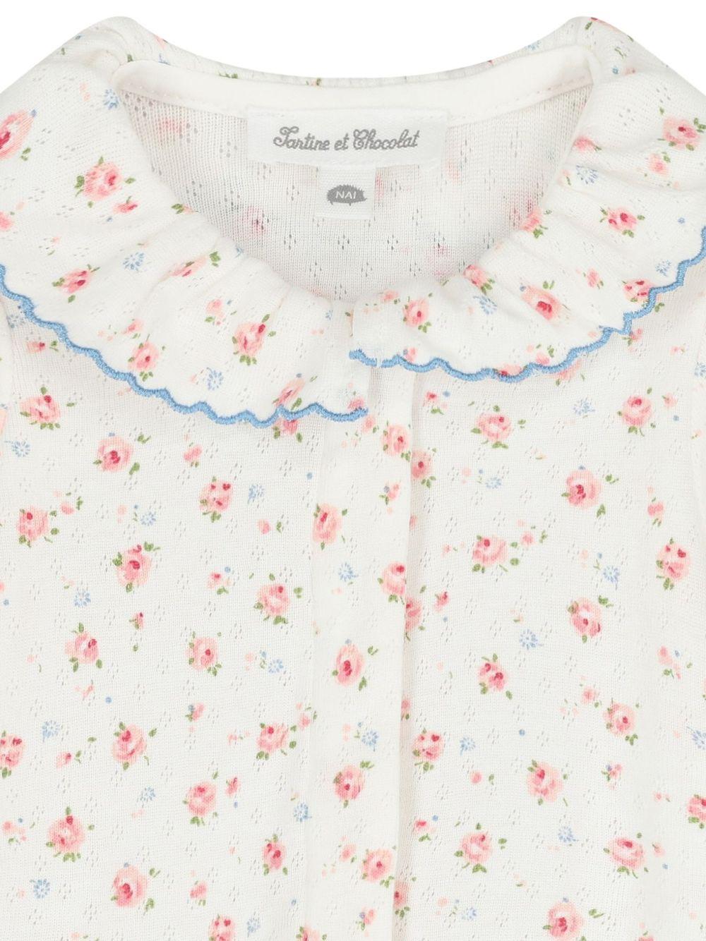 Pigiama per neonata Tartine Et Chocolat bianco a fiori - Rubino Kids