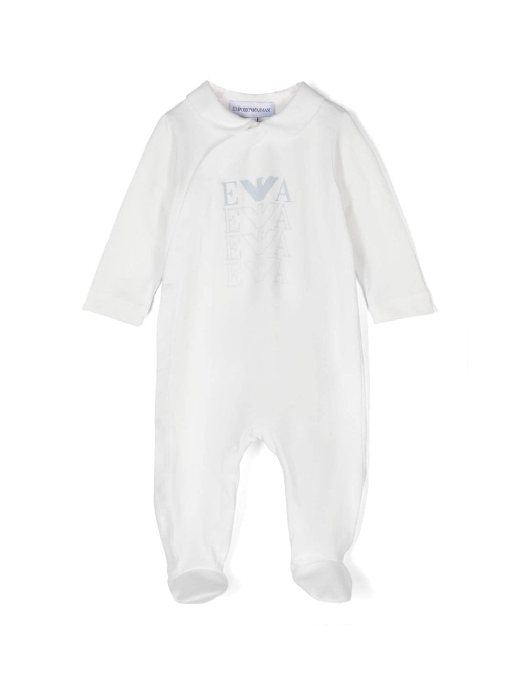 Pigiama per neonati Emporio Armani Kids bianco con chiusura decentrata frontale - Rubino Kids