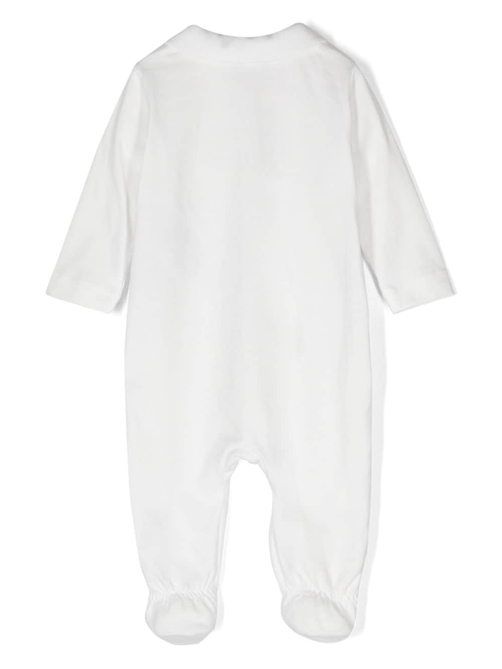 Pigiama per neonati Emporio Armani Kids bianco con chiusura decentrata frontale - Rubino Kids