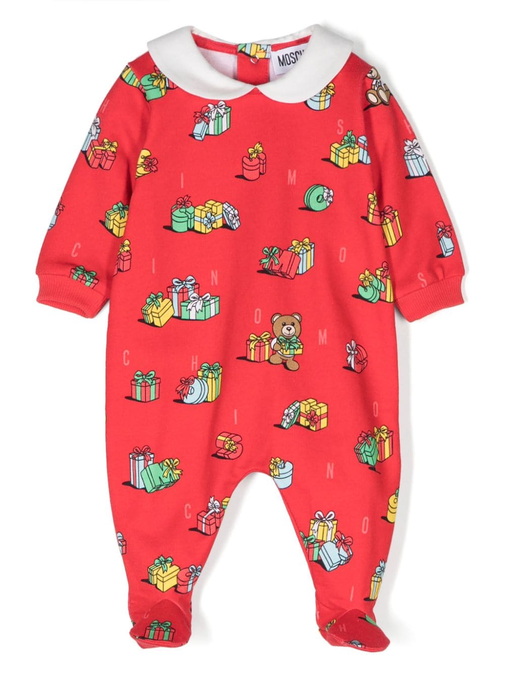 Pigiama per neonati Moschino Kids rosso con stampa Teddy Bear - Rubino Kids