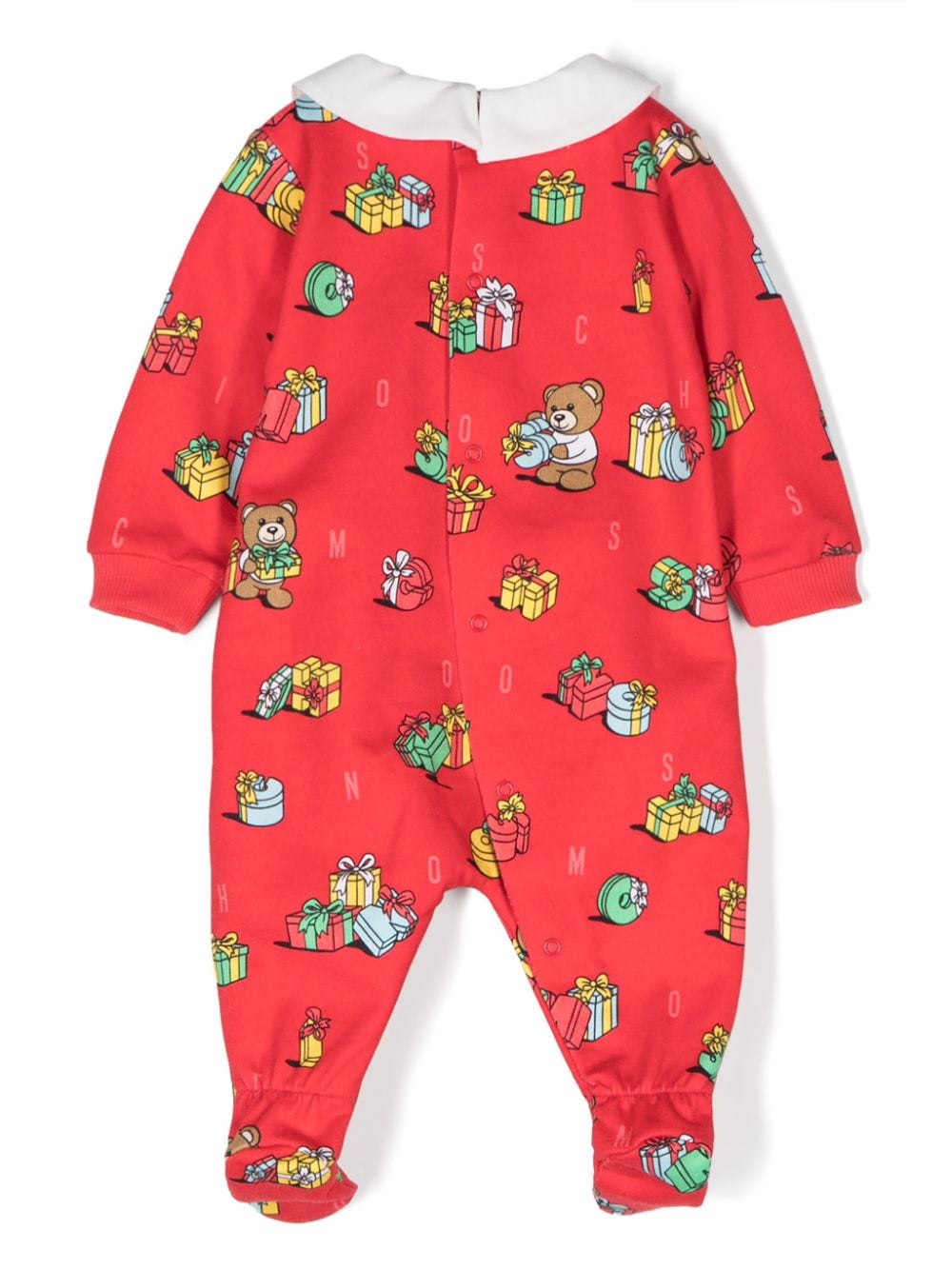 Pigiama per neonati Moschino Kids rosso con stampa Teddy Bear - Rubino Kids