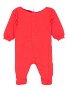Pigiama per neonati Moschino Kids rosso con stampa Teddy e colletto alla Peter Pan - Rubino Kids