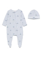 Pigiama per neonato BOSS Kidswear azzurro con stampa animalier all - over - Rubino Kids