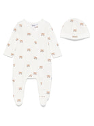 Pigiama per neonato BOSS Kidswear bianco con stampa animalier all - over - Rubino Kids