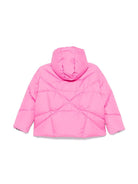 Piumino con cappuccio per bambina Khrisjoy Kids rosa con effetto opaco - Rubino Kids