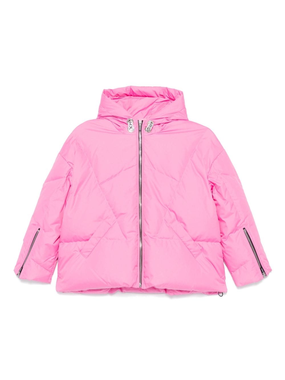 Piumino con cappuccio per bambina Khrisjoy Kids rosa con effetto opaco - Rubino Kids