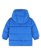 Piumino con cappuccio per neonato BOSS Kidswear blu con applicazione con logo - Rubino Kids