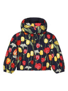 Piumino con stampa fiori per bambina Dolce & Gabbana Kids multicolor con design imbottito - Rubino Kids