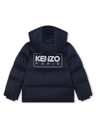 Piumino impermeabile per bambino Kenzo Kids blu con cappuccio - Rubino Kids