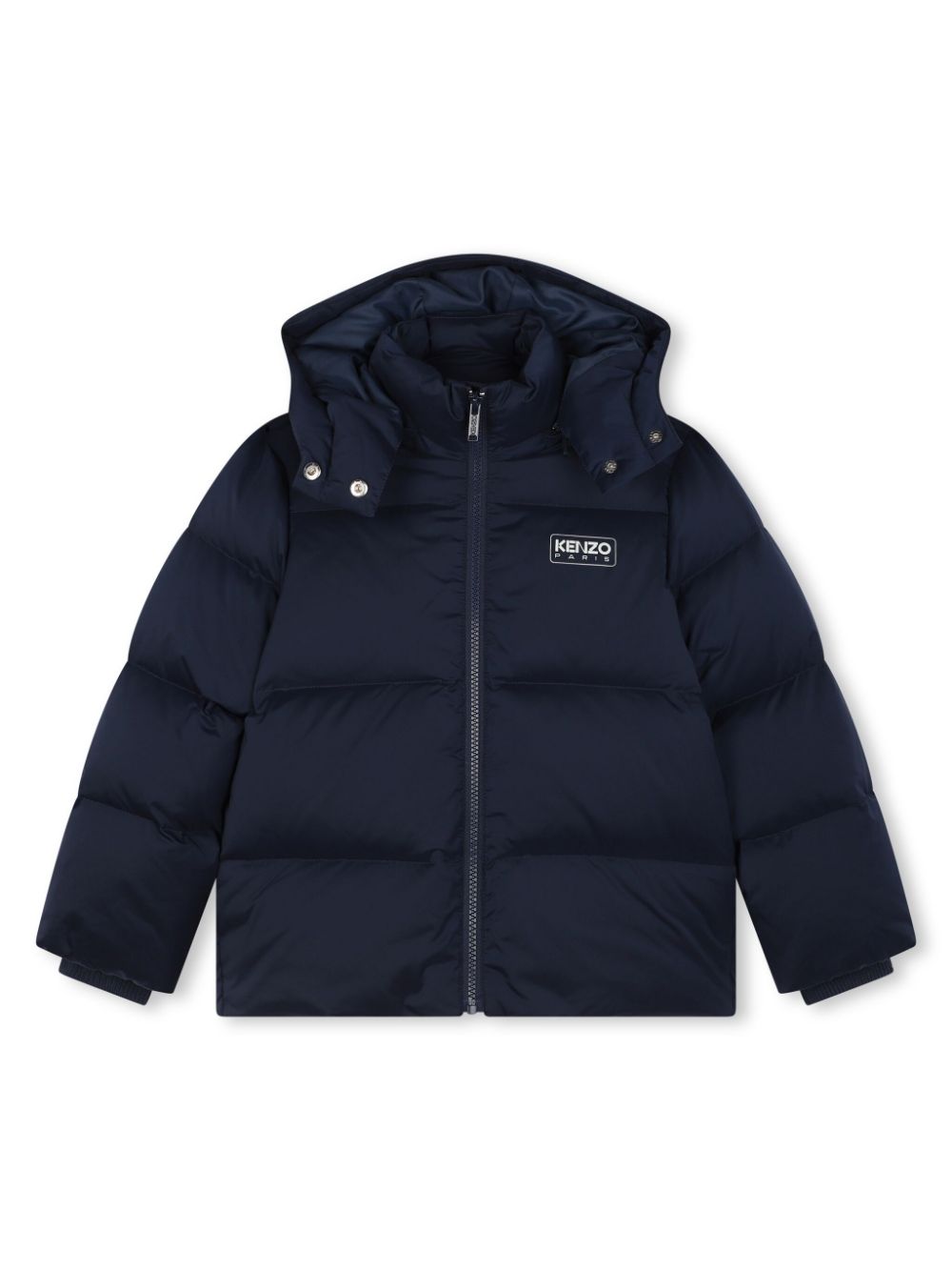 Piumino impermeabile per bambino Kenzo Kids blu con cappuccio - Rubino Kids