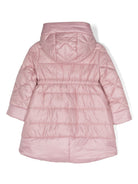 Piumino lungo per bambina Monnalisa rosa con design trapuntato - Rubino Kids