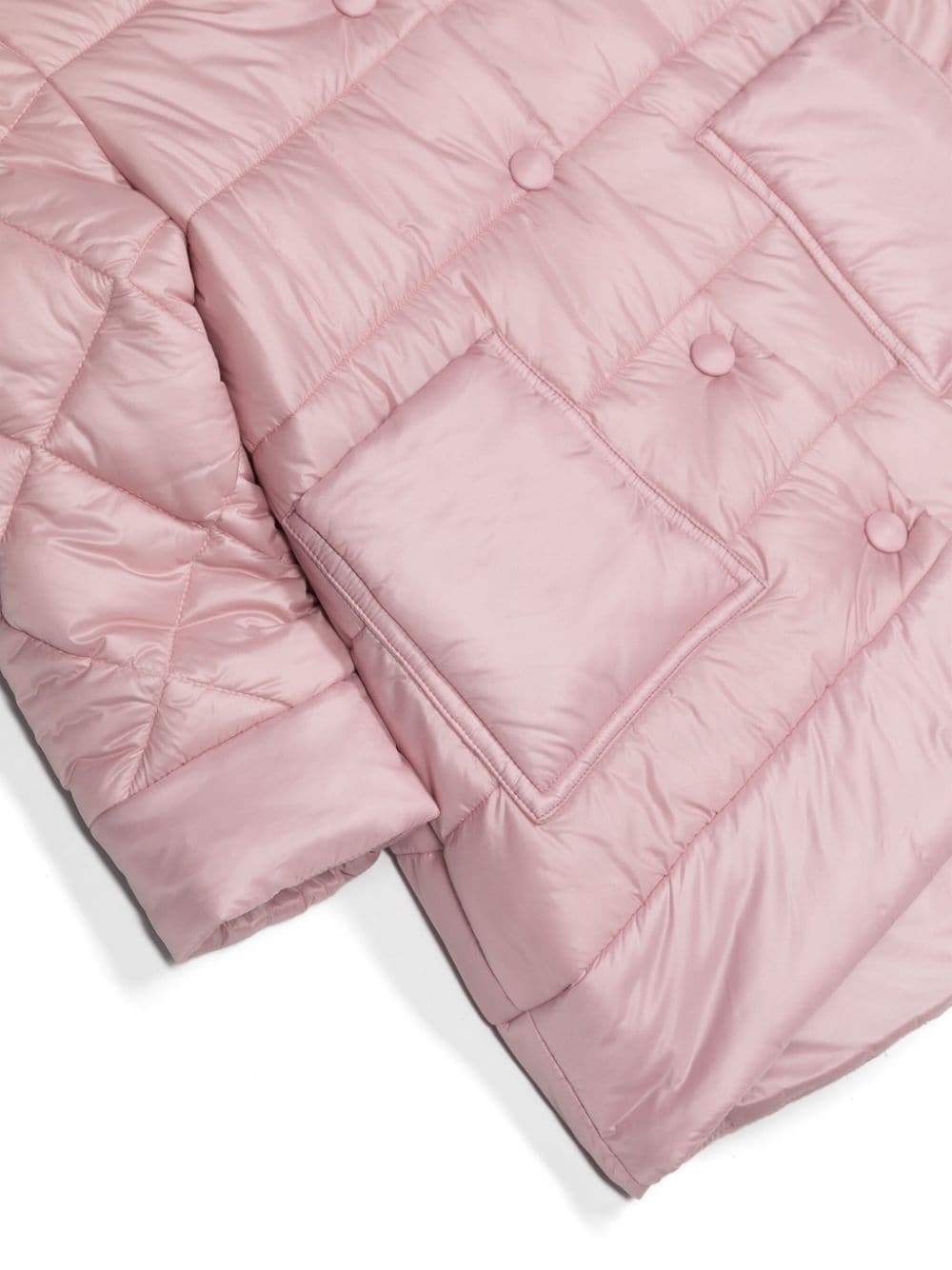 Piumino lungo per bambina Monnalisa rosa con design trapuntato - Rubino Kids