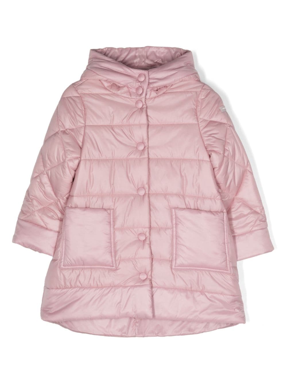 Piumino lungo per bambina Monnalisa rosa con design trapuntato - Rubino Kids