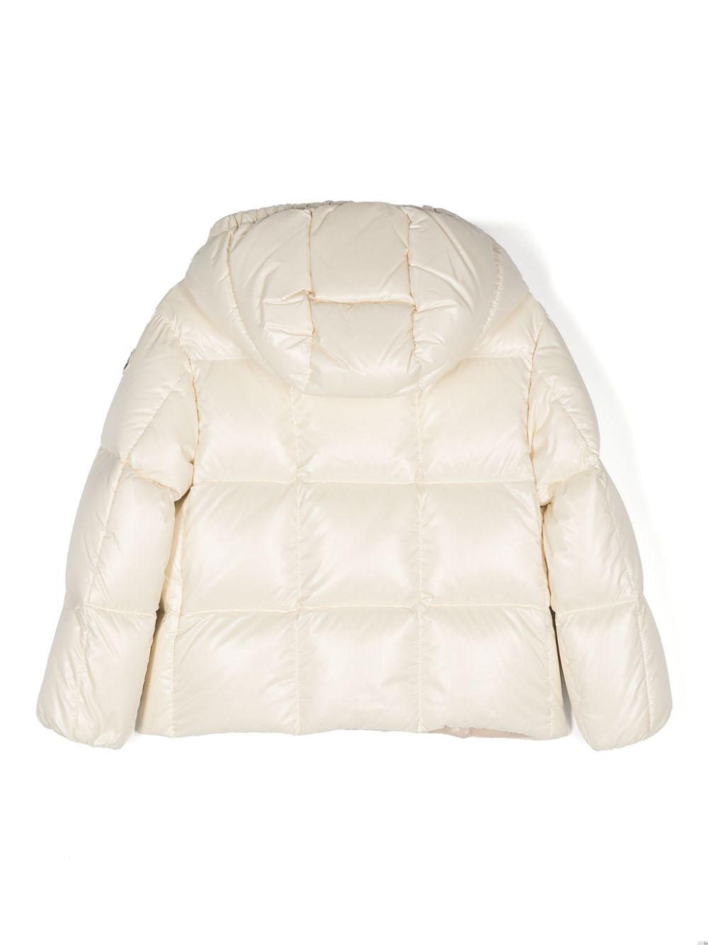 Piumino Parana con cappuccio per bambina Moncler Enfant beige con design trapuntato - Rubino Kids