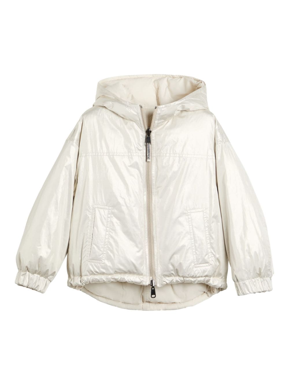 Piumino per bambina Brunello Cucinelli Kids bianco reversibile - Rubino Kids