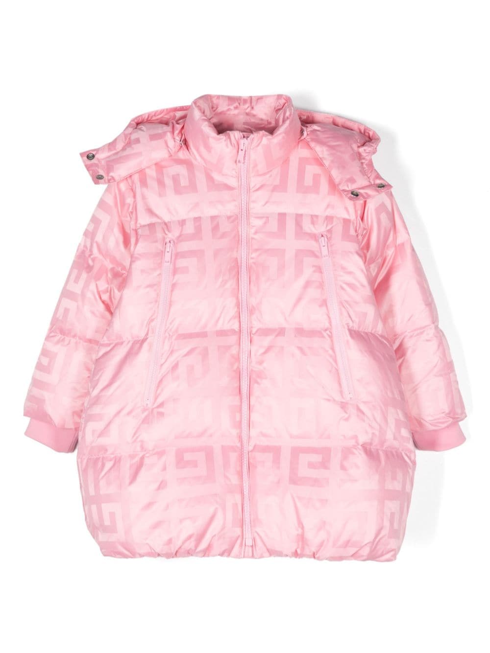 Piumino per bambina Givenchy Kids rosa con caratteristico motivo 4G - Rubino Kids