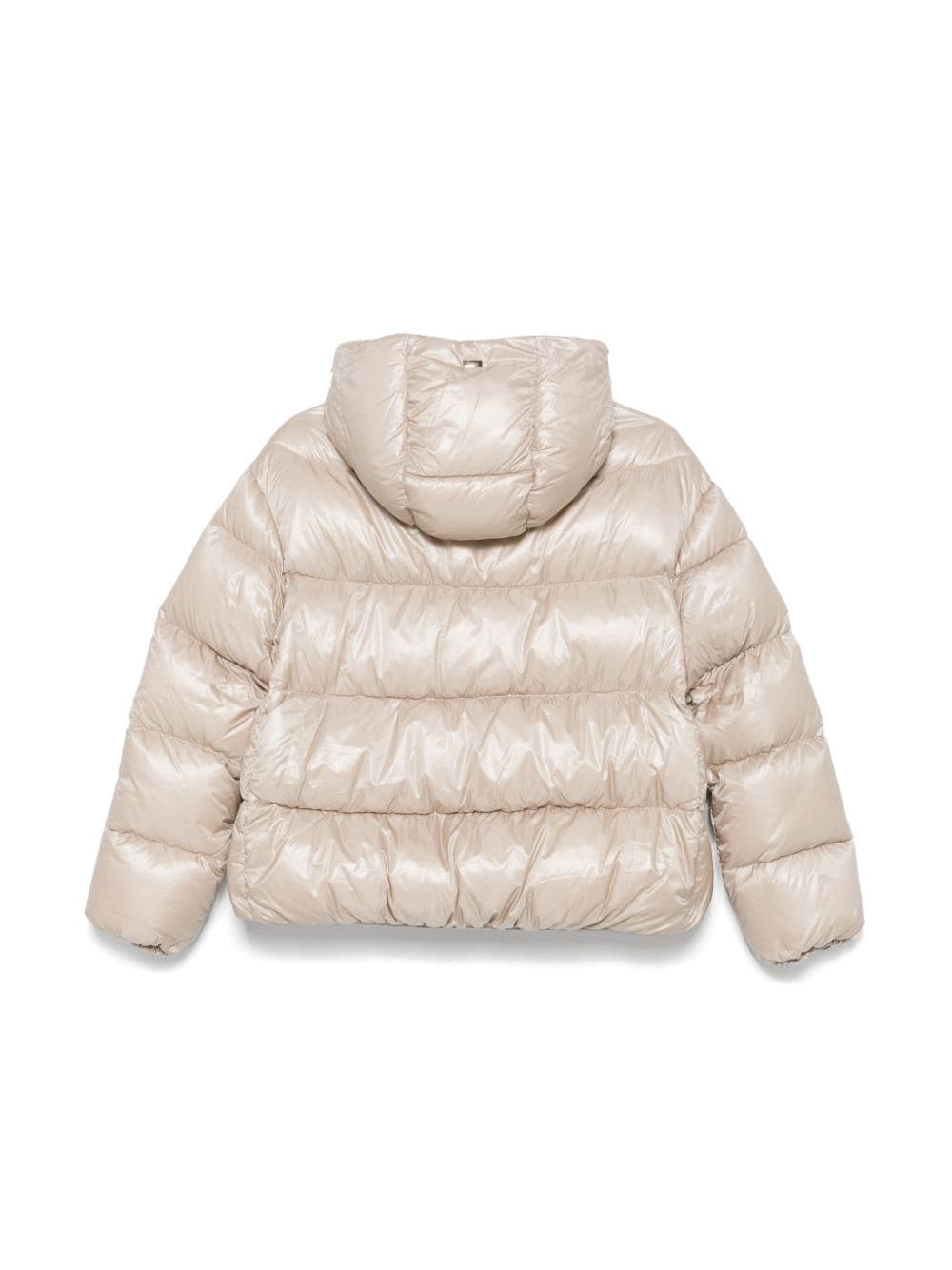 Piumino per bambina Herno Kids beige con cappuccio e design imbottito - Rubino Kids