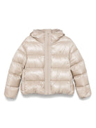 Piumino per bambina Herno Kids beige con cappuccio e design imbottito - Rubino Kids