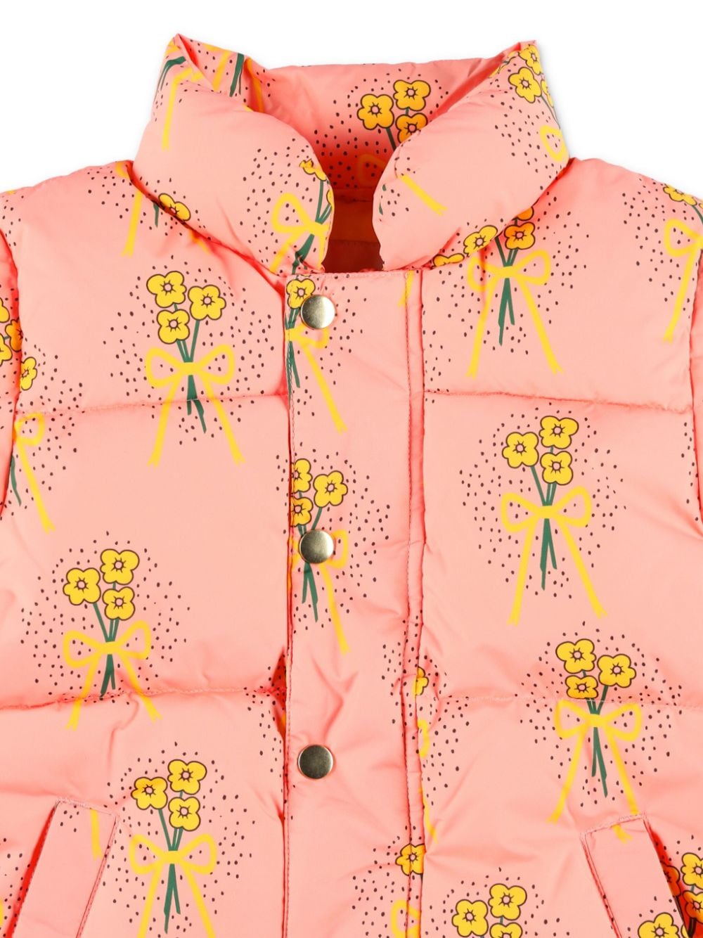 Piumino per bambina Mini Rodini rosa con stampa floreale - Rubino Kids