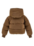 Piumino per bambina Monnalisa marrone con cappuccio - Rubino Kids