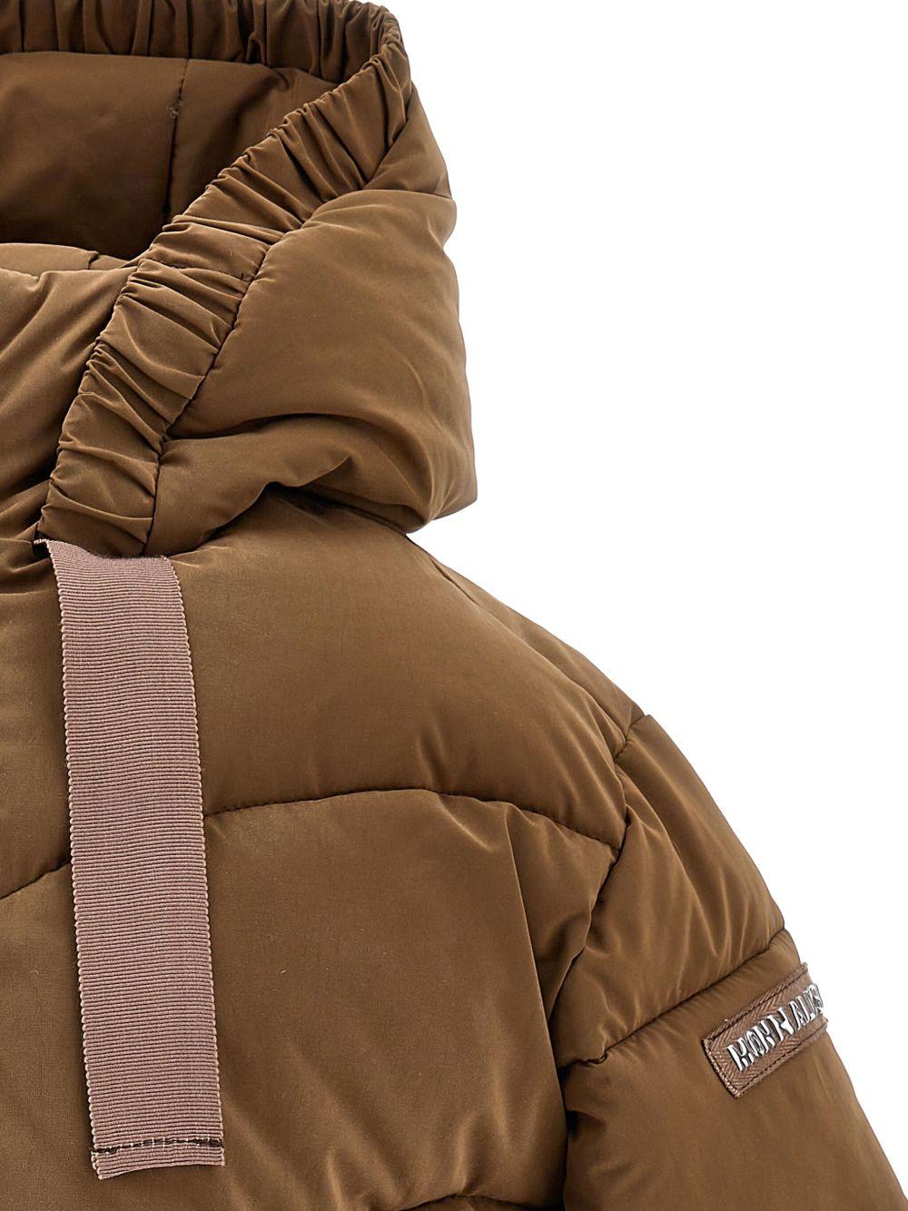 Piumino per bambina Monnalisa marrone con cappuccio - Rubino Kids