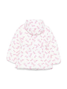 Piumino per bambina Monnalisa x Barbie bianco con scritta rosa e cintura - Rubino Kids