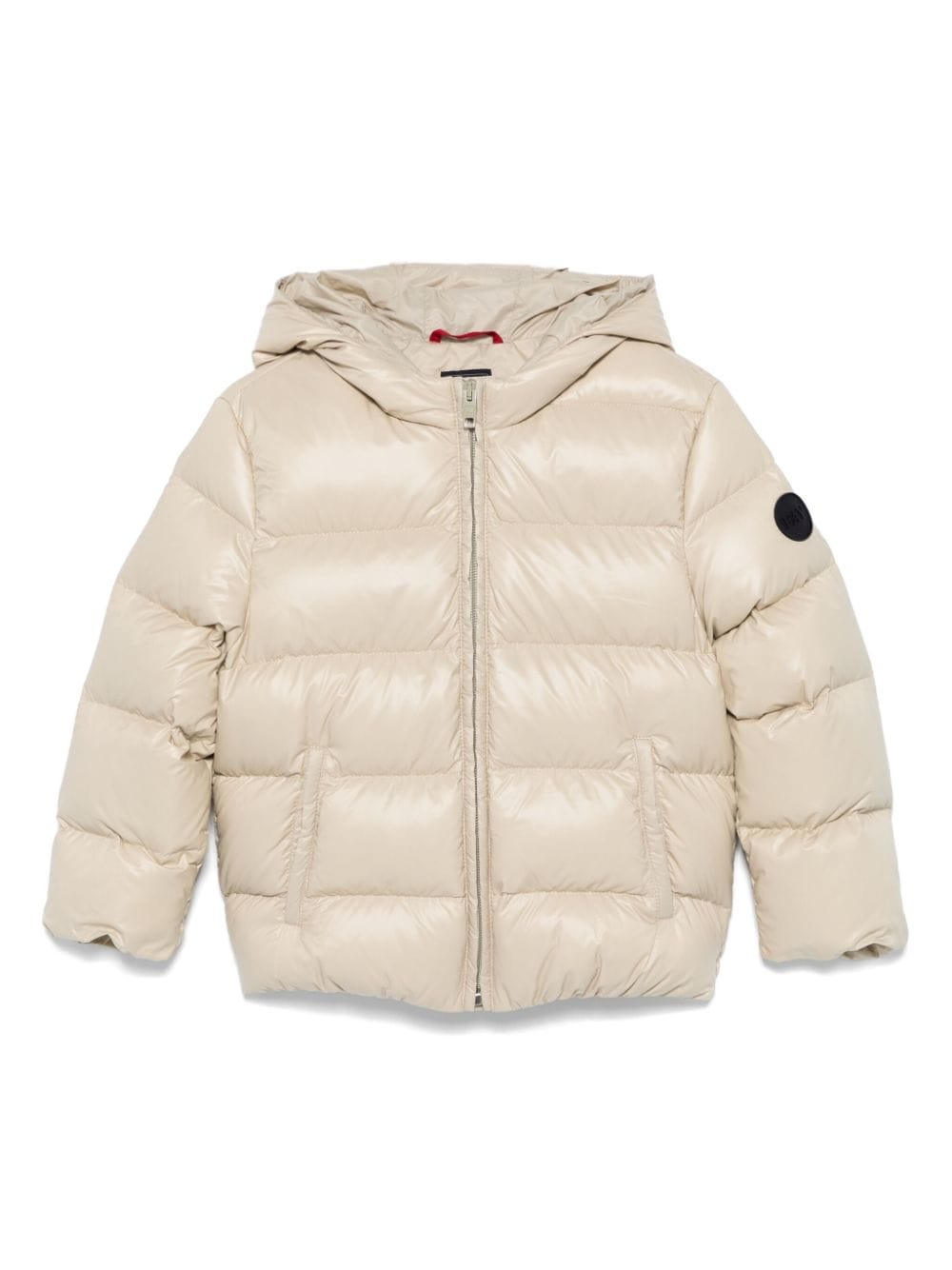 Piumino per bambino Fay Kids beige con cappuccio e design trapuntato - Rubino Kids