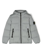 Piumino per bambino Stone Island Junior Vera grigio con design imbottito - Rubino Kids