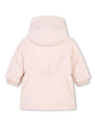 Piumino per neonata Chloé Kids rosa con cappuccio e fodera in pelliccia - Rubino Kids