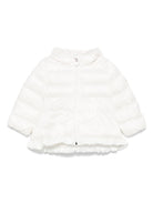 Piumino per neonata Moncler Enfant Odile bianco con orlo increspato - Rubino Kids