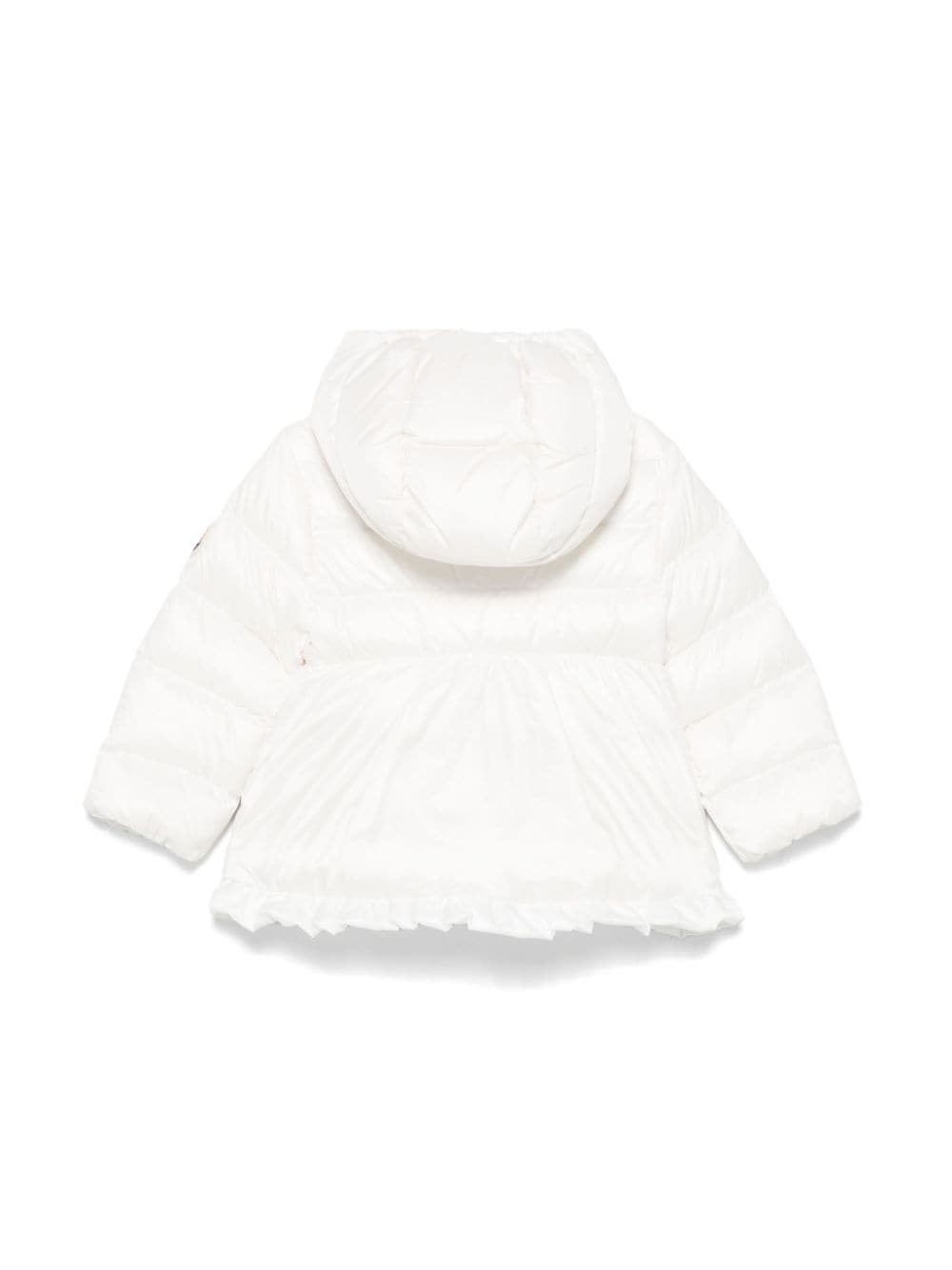 Piumino per neonata Moncler Enfant Odile bianco con orlo increspato - Rubino Kids