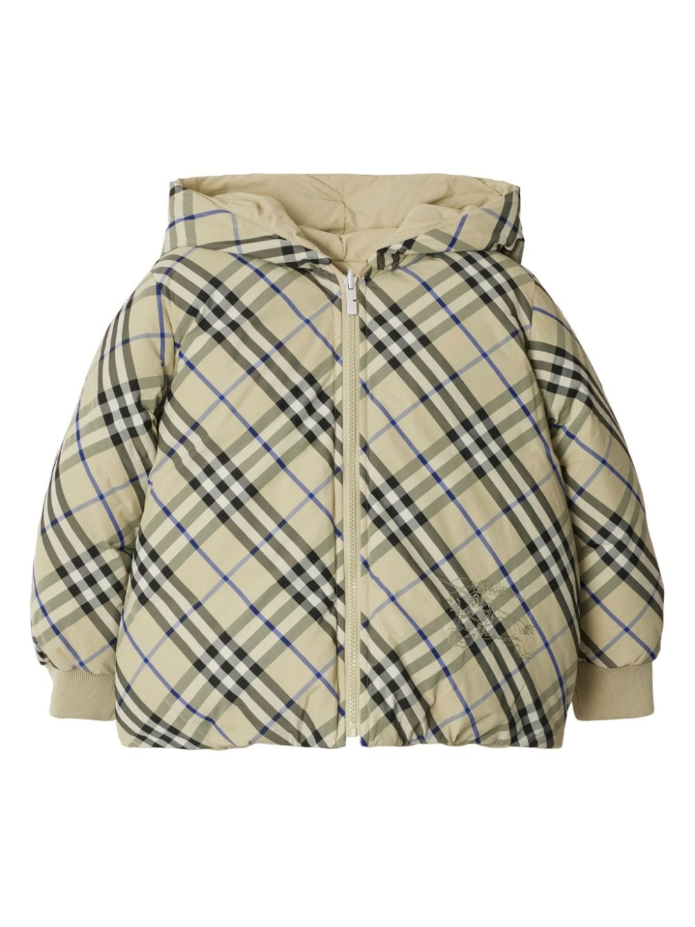 Piumino reversibile a quadri per bambino Burberry Kids beige con design imbottito - Rubino Kids